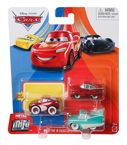 Disney Cars Mini Racers 'Nighttime in Radiator Springs' 3-Pack Cruisin' Lighting McQueen, Red Ramone, Flo