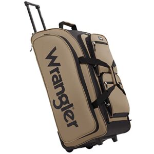wrangler wesley rolling duffel bag, tannin, large 30-inch