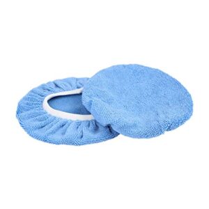 X AUTOHAUX 5pcs Car Polisher Pad Bonnet 5-6 Inch Microfiber Polishing Buffing Pad Cover