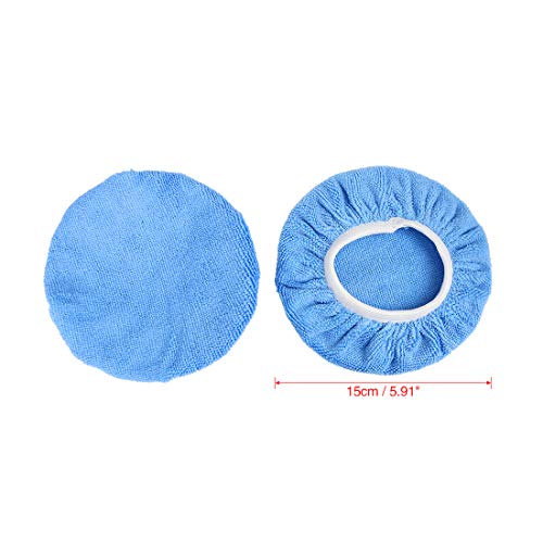 X AUTOHAUX 5pcs Car Polisher Pad Bonnet 5-6 Inch Microfiber Polishing Buffing Pad Cover