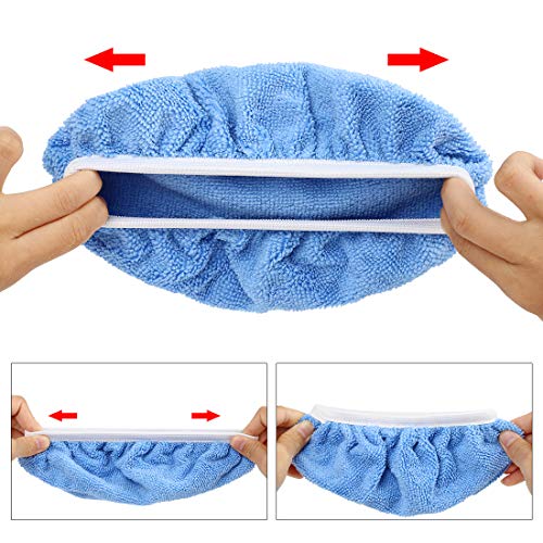 X AUTOHAUX 5pcs Car Polisher Pad Bonnet 5-6 Inch Microfiber Polishing Buffing Pad Cover