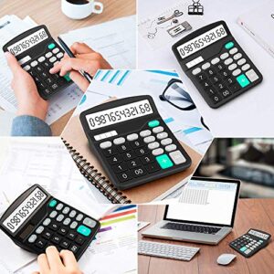 YOUHO Calculator, 12-bit Solar Battery Dual Power Standard Function Electronic Calculator with Large LCD Display Office Calculator Black(NO Battery) (KK-837B, 1PACK)