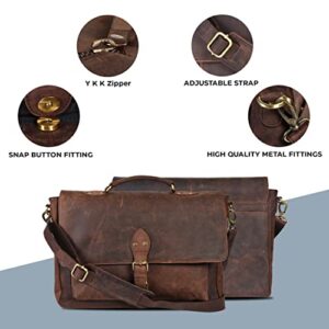 Brown | Vintage Messenger Bags For Office Use | Multiple Compartment | Travel Friendly | Durable | Made For Men And Women