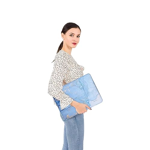 MOSISO Laptop Sleeve Compatible with MacBook Air/Pro, 13-13.3 inch Notebook, Compatible with MacBook Pro 14 inch 2023-2021 A2779 M2 A2442 M1, Polyester Vertical Watercolor Marble Bag, Blue