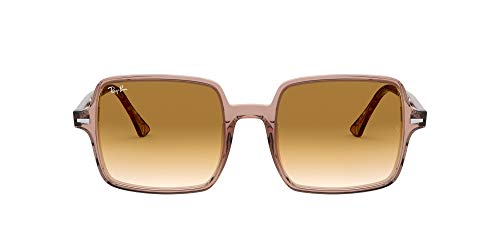 Ray-Ban Women's RB1973 Square II Sunglasses, Transparent Light Brown/Clear Gradient Brown, 53 mm