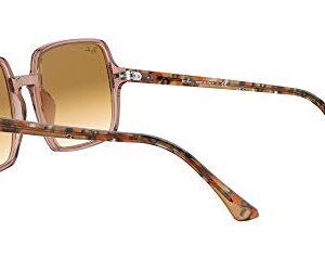 Ray-Ban Women's RB1973 Square II Sunglasses, Transparent Light Brown/Clear Gradient Brown, 53 mm