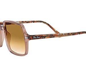 Ray-Ban Women's RB1973 Square II Sunglasses, Transparent Light Brown/Clear Gradient Brown, 53 mm