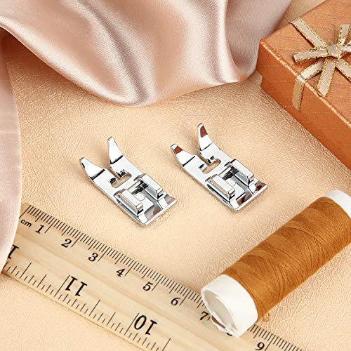 2 Pieces Sewing Machine Presser Foot Straight Stitch Foot Universal General Purpose Zig Zag Foot for Most Sewing Machines Domestic Low Shank Sewing Machines (2 Pieces)