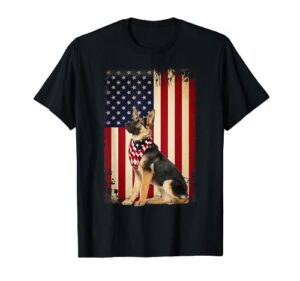 german shepherd american flag shirt independence 4th of july t-shirt