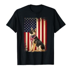 German Shepherd American Flag shirt Independence 4th of July T-Shirt