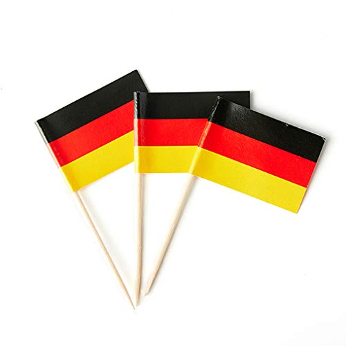 German Flag Germany Small Toothpick Mini Stick Flags Decorations (100 pcs)