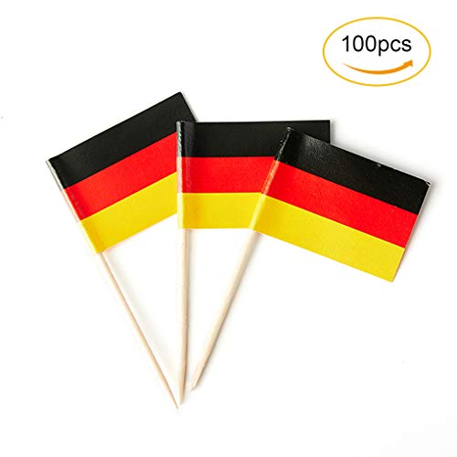 German Flag Germany Small Toothpick Mini Stick Flags Decorations (100 pcs)