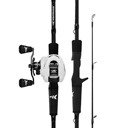 KastKing Crixus Fishing Rod and Reel Combo, Baitcasting, 7ft, Med Heavy, Left Handed, 2pcs