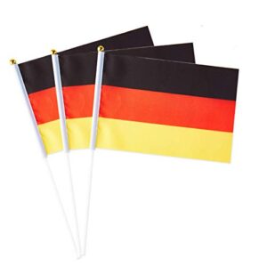 german flag germany small stick mini hand held flags decorations 1 dozen (12 pack)