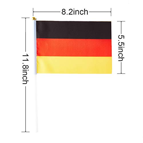 German Flag Germany Small Stick Mini Hand Held Flags Decorations 1 Dozen (12 pack)