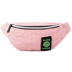 dime bags stash pack hemp waist pack | small hipster fanny pack with adjustable strap (pink)
