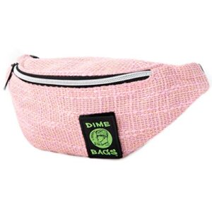 Dime Bags Stash Pack Hemp Waist Pack | Small Hipster Fanny Pack with Adjustable Strap (Pink)