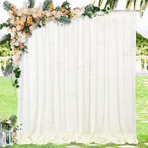 ivory chiffon backdrop curtain 10ftx10ft birthday party backdrop photography backdrop drapes for wedding arch party decorations