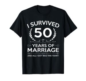 50th wedding anniversary gifts couples husband wife 50 years t-shirt
