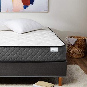 amazon basics hybrid mattress - medium feel - memory foam - motion isolation springs - 12-inch, twin, white & gray