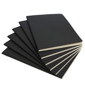 simply genius a5 notebooks for work, travel, business, school & more - college ruled notebook - softcover journals for women & men - lined note books with 92 pages, 5.5" x 8.3" (black, 6 pack)