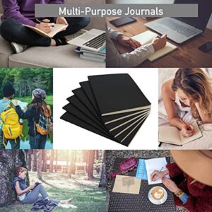 Simply Genius A5 Notebooks for Work, Travel, Business, School & More - College Ruled Notebook - Softcover Journals for Women & Men - Lined Note Books with 92 pages, 5.5" x 8.3" (Black, 6 pack)