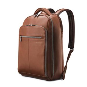 samsonite classic leather backpack, cognac, one size
