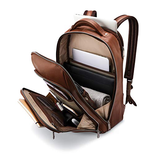 Samsonite Classic Leather Backpack, Cognac, One Size