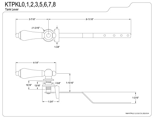 Kingston Brass KTPKL8 Duchess Toilet Tank Lever, Brushed Nickel