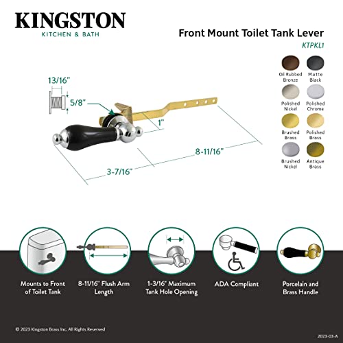 Kingston Brass KTPKL8 Duchess Toilet Tank Lever, Brushed Nickel