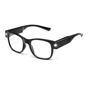 oushiun usb rechargeable led reading glasses lighted eyewear for women men (black, 3.5x)