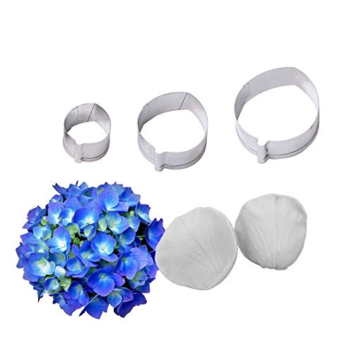 AK ART KITCHENWARE Sugarpaste Flower Veiner and Cutters Set Silicone Veining Molds Fondant Cake Decorating Tools for Bakery (Hydrangea Petal Vein)