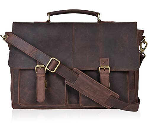 Brown Vintage Messenger Bags For Him And Her | Leather | Adjustable Shoulder Strap | Multiple Compartment | Sleek Design