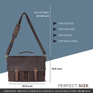 Brown Vintage Messenger Bags For Him And Her | Leather | Adjustable Shoulder Strap | Multiple Compartment | Sleek Design