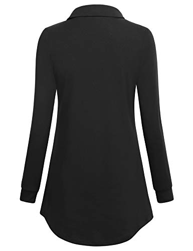 Timeson Black Tunic Tops for Leggings for Women,Long Tunics Sweaters Cowl Neck Dressy Christmas Sweatshirts Long Sleeve Thick Work Shirts Winter Blouse Loose Fit Casual Loose Swing Tops