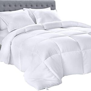 utopia bedding comforter - all season california king comforter - white cal king comforter - plush siliconized fiberfill - box stitched