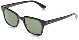 ray-ban rb4323 square sunglasses, black/g-15 green, 51 mm