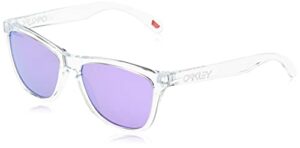 oakley oo9013 frogskins square sunglasses, polished clear/prizm violet, 55 mm