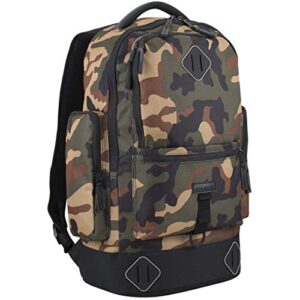 fuel high capacity lifestyle backpack with high density foam straps, camo/black