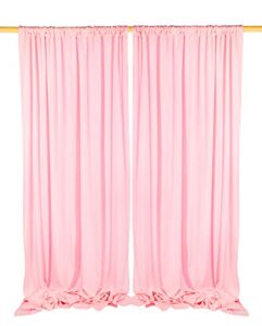 sherway 2 panels 4.8 feet x 10 feet pink photography backdrop drapes, thick polyester window curtain for wedding party ceremony stage décor