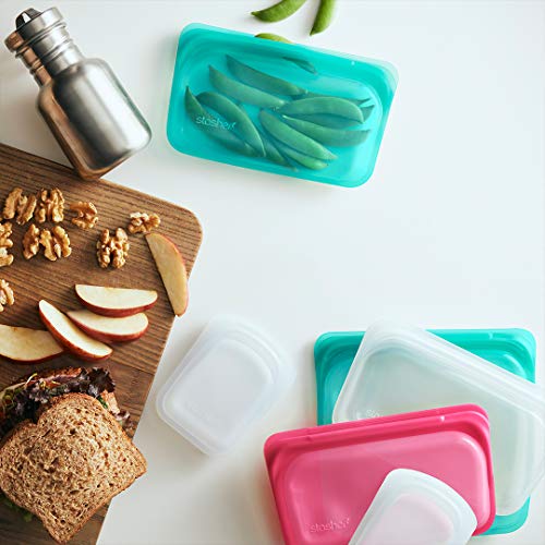 Stasher Reusable Silicone Storage Bag, Food Storage Container, Microwave and Dishwasher Safe, Leak-free, Snack, Dusk