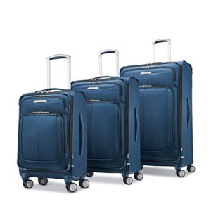 samsonite solyte dlx softside expandable luggage with spinner wheels, mediterranean blue, 3-piece set (20/25/29)