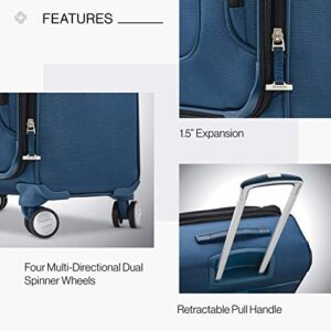 Samsonite Solyte DLX Softside Expandable Luggage with Spinner Wheels, Mediterranean Blue, 3-Piece Set (20/25/29)