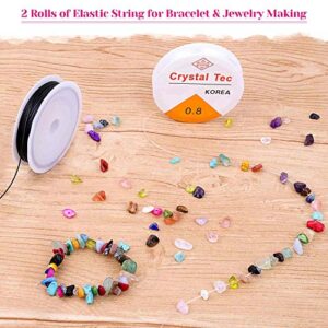 Crystal Beads for Ring Making 24 Colors, Cridoz Jewelry Gemstone Crystals Chips Drilled for Bracelet and Jewelry Making