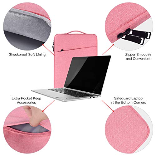 14 Inch Laptop Sleeve Case Bag for Asus Chromebook 14/Asus Vivobook 14/Zenbook 14, Samsung Galaxy Chromebook Go, Lenovo ThinkPad 14/ Flex 5 /Yoga, Dell XPS 15, Acer HP Chromebook 14(Pink)