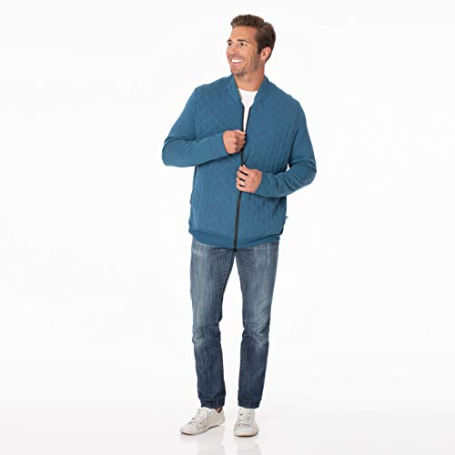 KicKee Menswear Solid Quilted Jacket | Oceanography Collection | (S, Twilight)