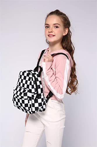 LOOMILOO Durable Small Backpack for Women Polyester Mini Backpack Kids Backpack for Young Girls (lattice)