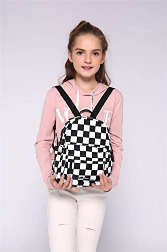 LOOMILOO Durable Small Backpack for Women Polyester Mini Backpack Kids Backpack for Young Girls (lattice)