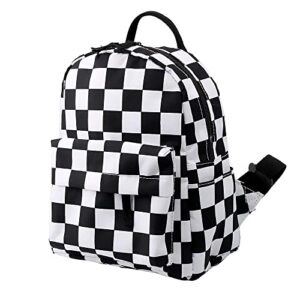 LOOMILOO Durable Small Backpack for Women Polyester Mini Backpack Kids Backpack for Young Girls (lattice)