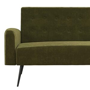 Novogratz 2360979N Z Stevie, Convertible Sofa Bed Couch, Green Velvet Futon